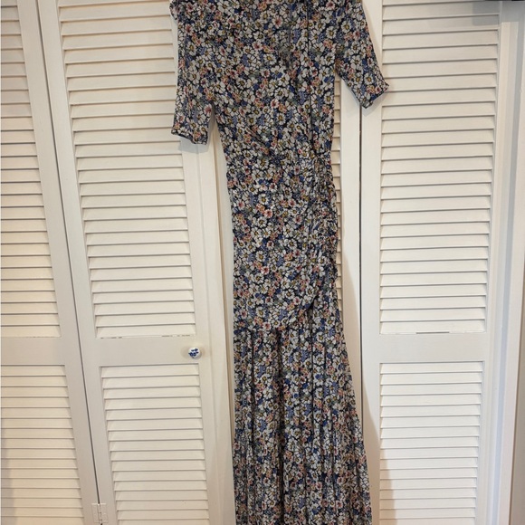 Floral Maxi Dress with Short Sleeves